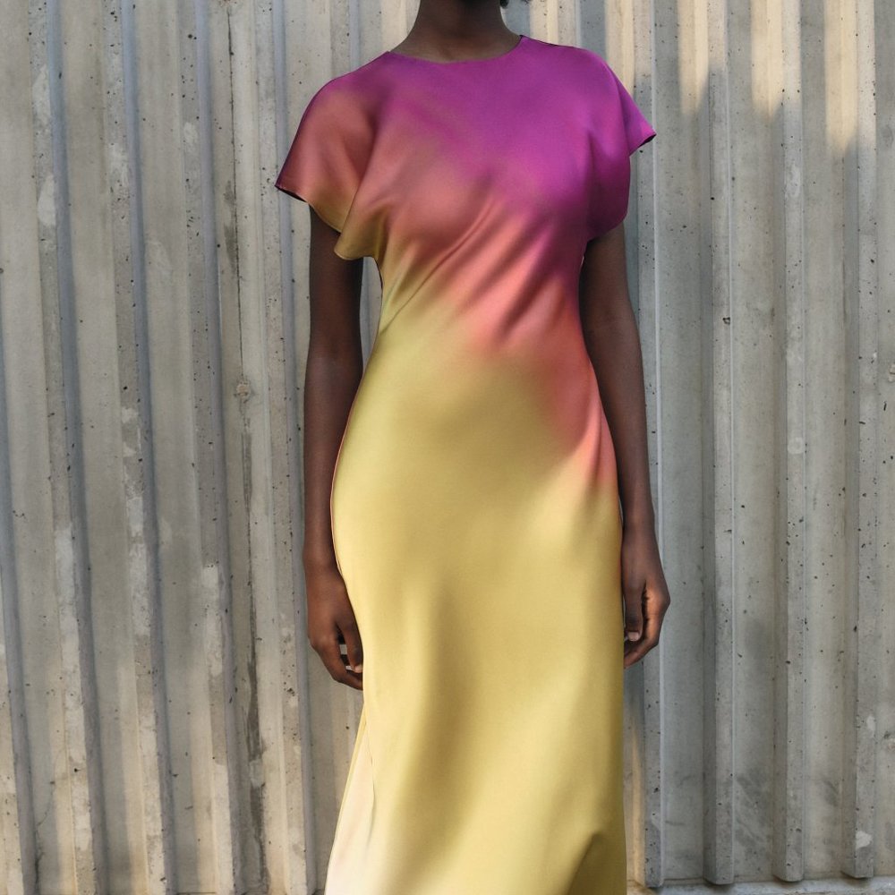 ZARA TIE DYE PRINTED DRESS